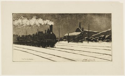 Locomotora, efecto de nieve de Henri Charles Guérard